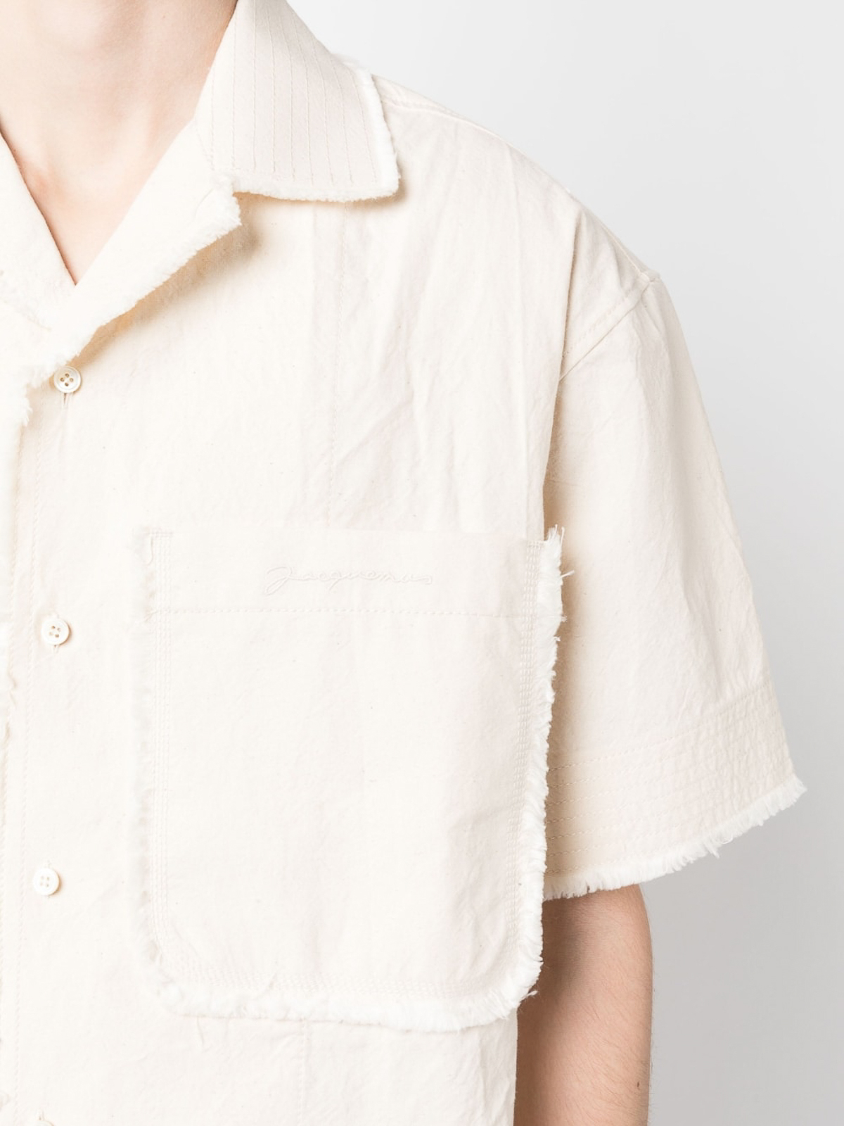 [新品]JACQUEMUS LA CHEMISE ARTICHAUT 半袖シャツ Jacquemus White La Chemise Jean Short Sleeve Shirt Jacquemus