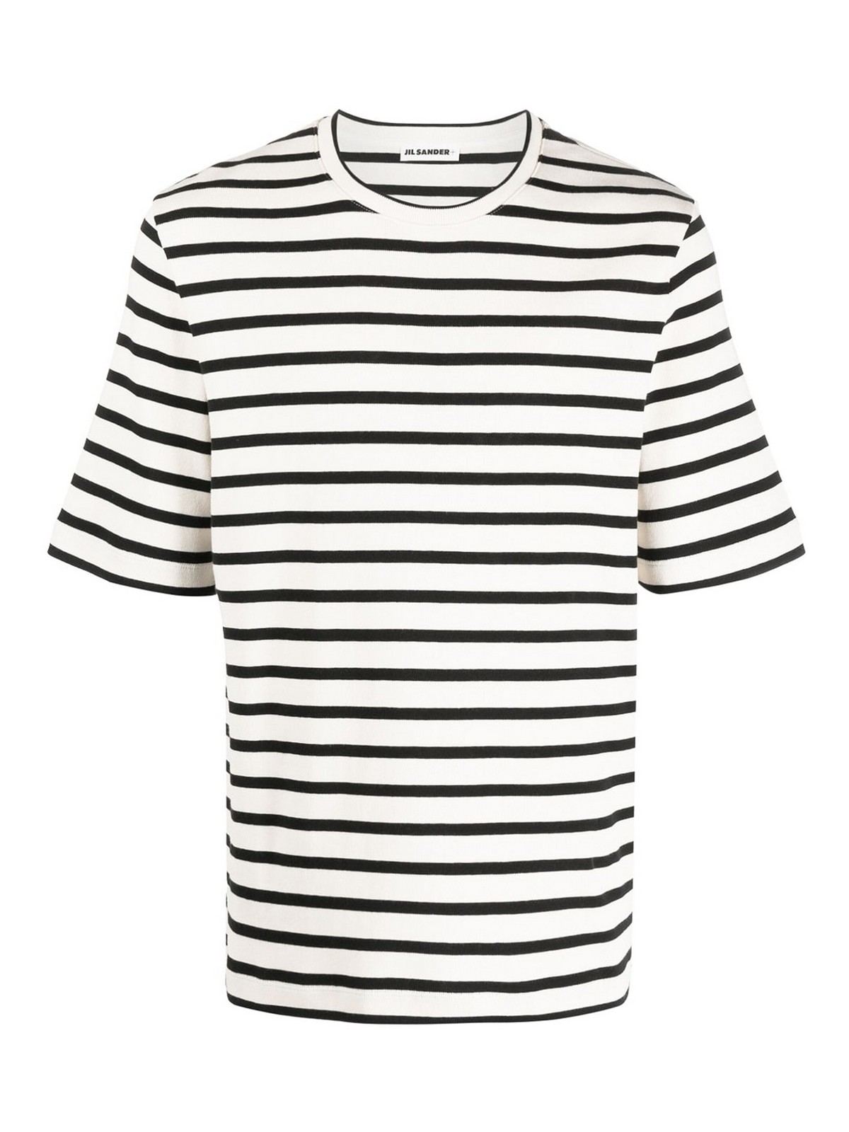 Shop Jil Sander Stripe Print T-shirt In Black
