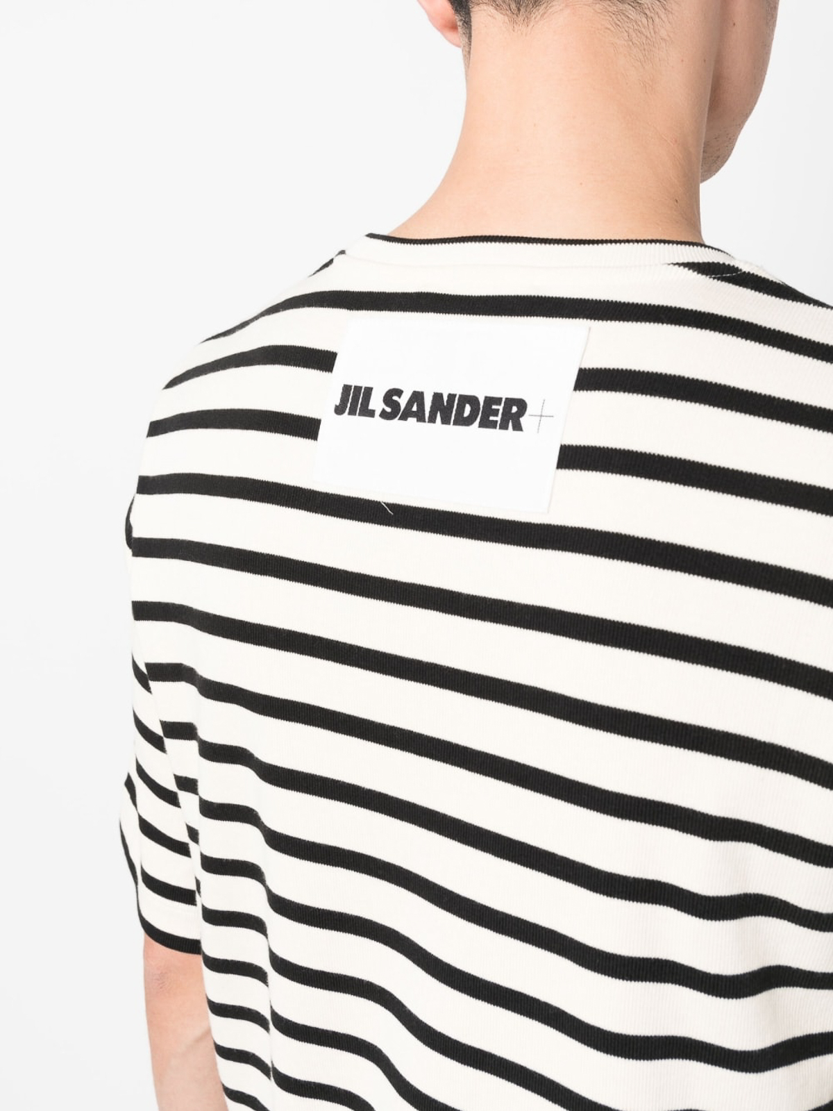 Shop Jil Sander Stripe Print T-shirt In Black