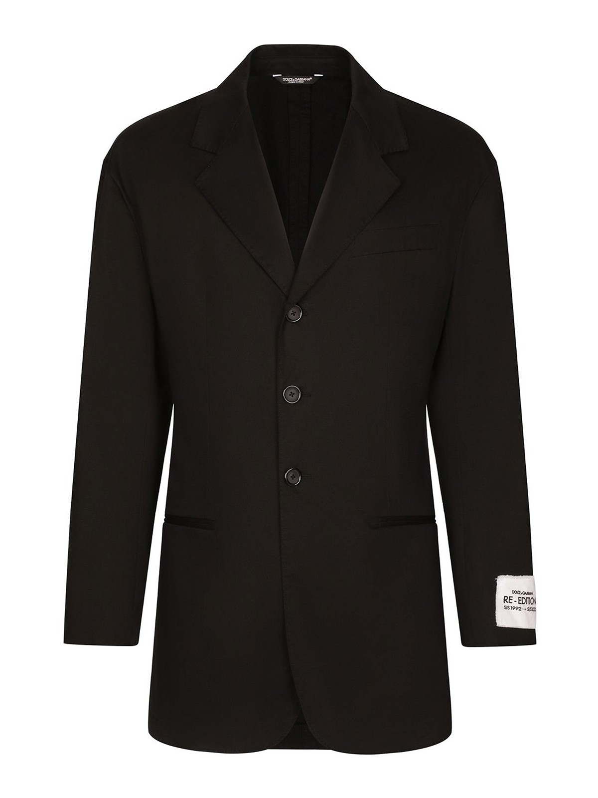 Dolce & Gabbana Stretch Cotton Gabardine Jacket In Black