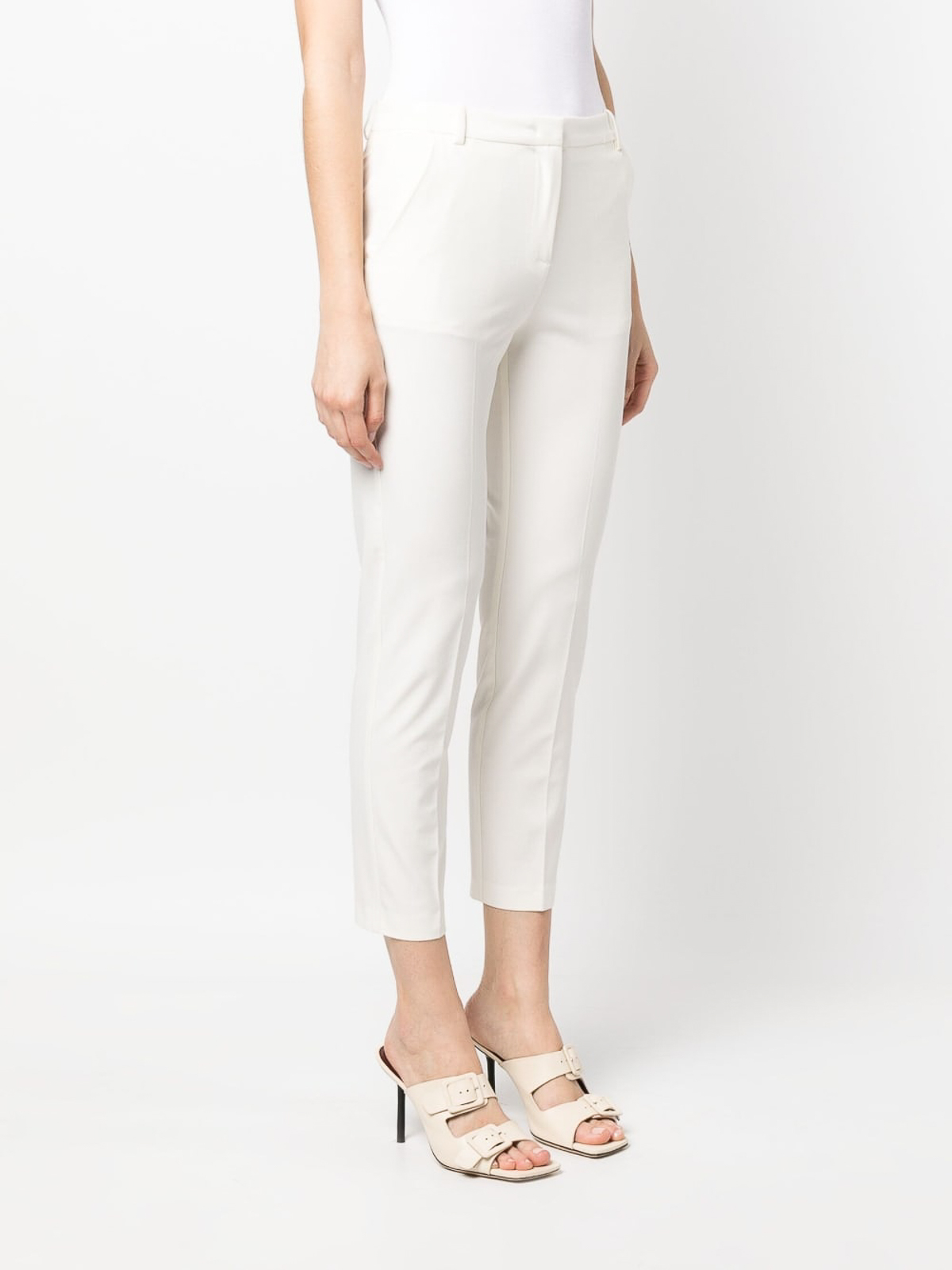 Shop Pinko Bello Tailored Trousers In White