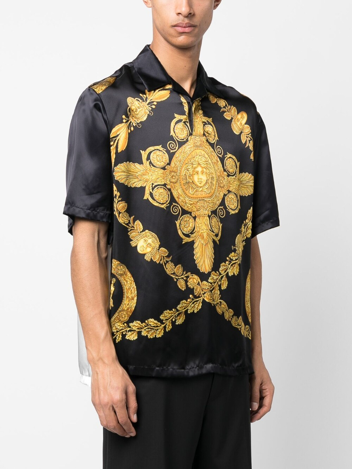 Shop Versace Baroque-print Shirt In Black