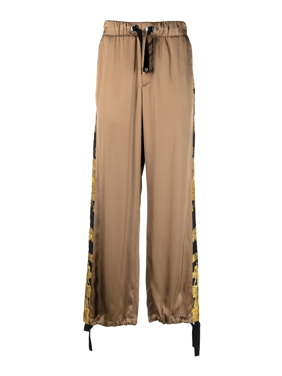 Shop Versace Barocco Print Trousers In Black