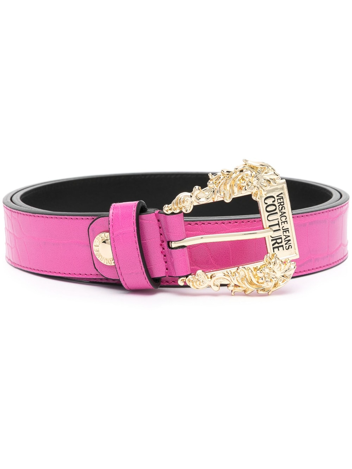Versace Jeans Couture Logo-engraved buckle belt|74VA6F01ZS578406