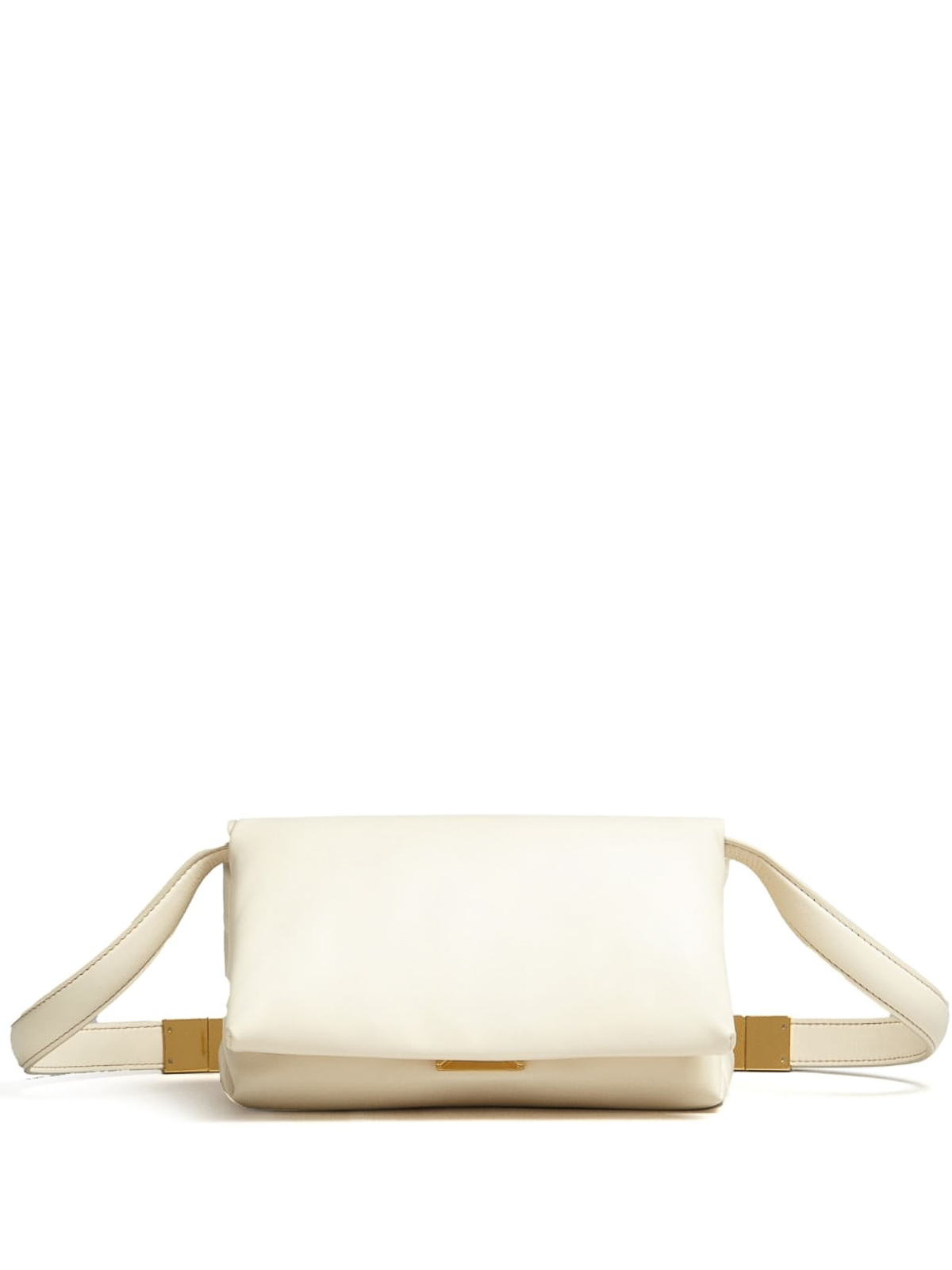 Marni Prisma Leather Shoulder Bag In White