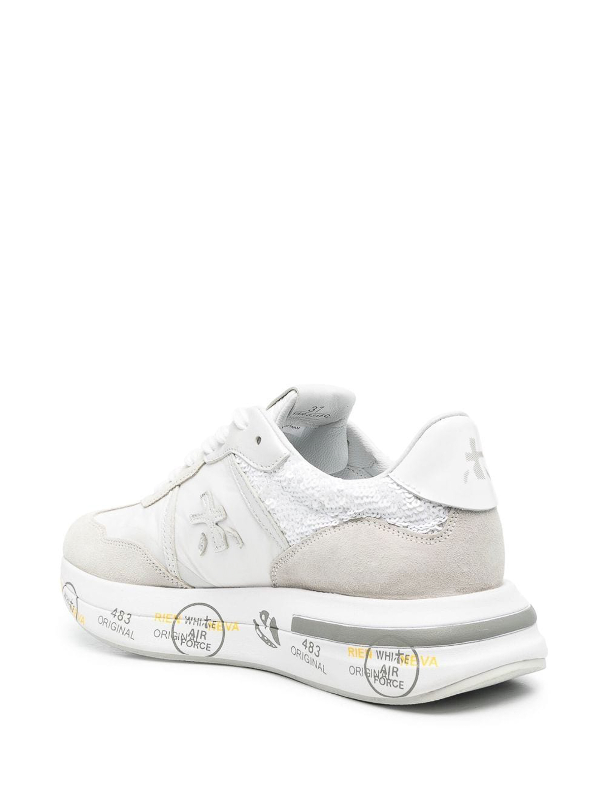 Shop Premiata Cassie Lace-up Sneakers In White