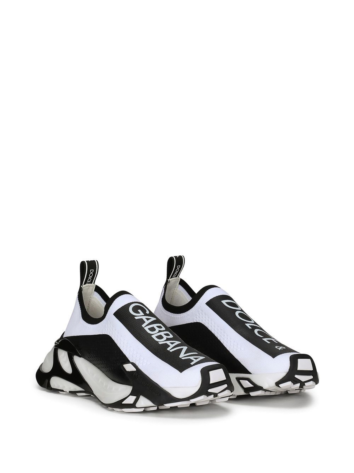 Shop Dolce & Gabbana Logo-print Panelled Sneakers In Blanco