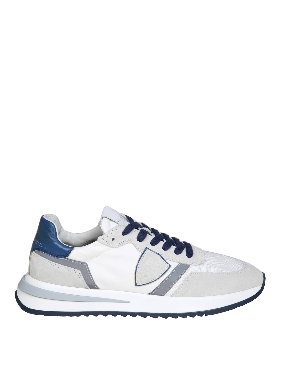 Philippe Model Tropez In White And Blue Suede