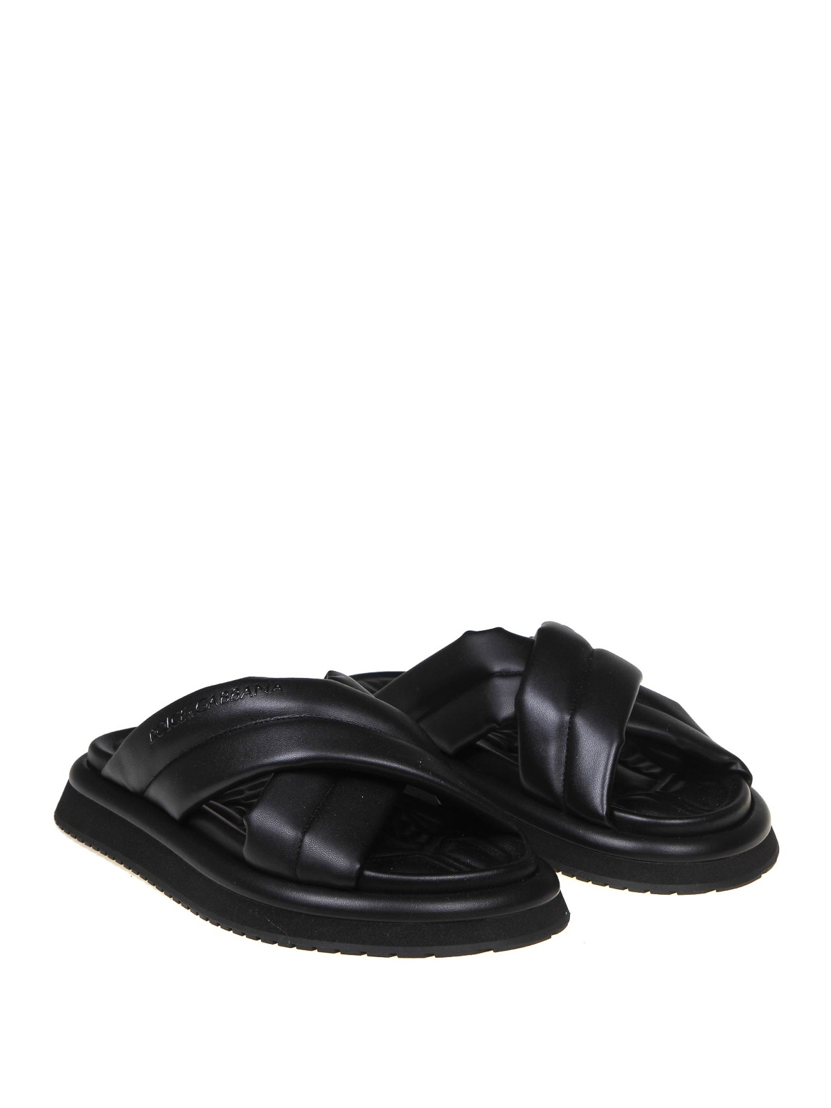 Shop Dolce & Gabbana Leather Slipper In Negro
