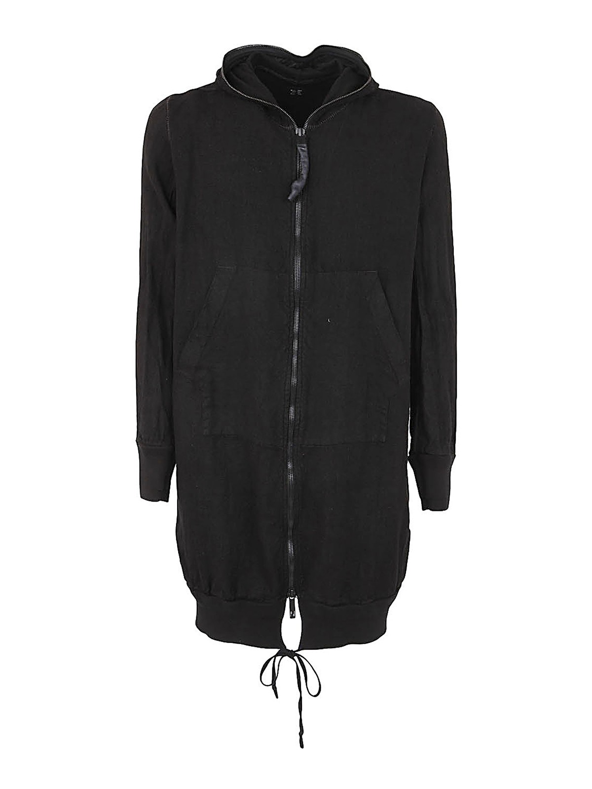 Shop Isaac Sellam Linen Parka With Hood In Black