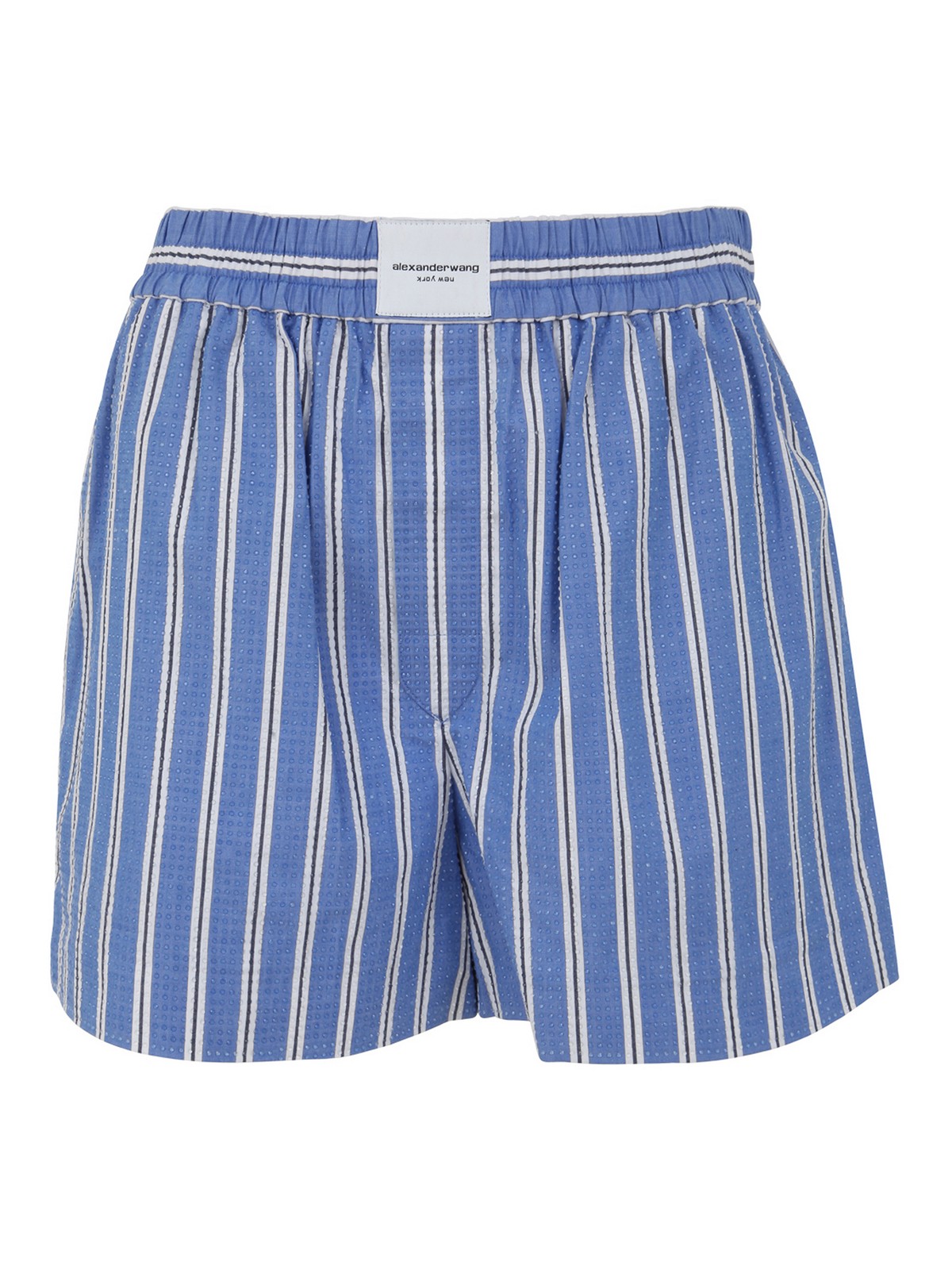 Shop Alexander Wang Classic Boxer With Clear Bead Hotfix In Blue