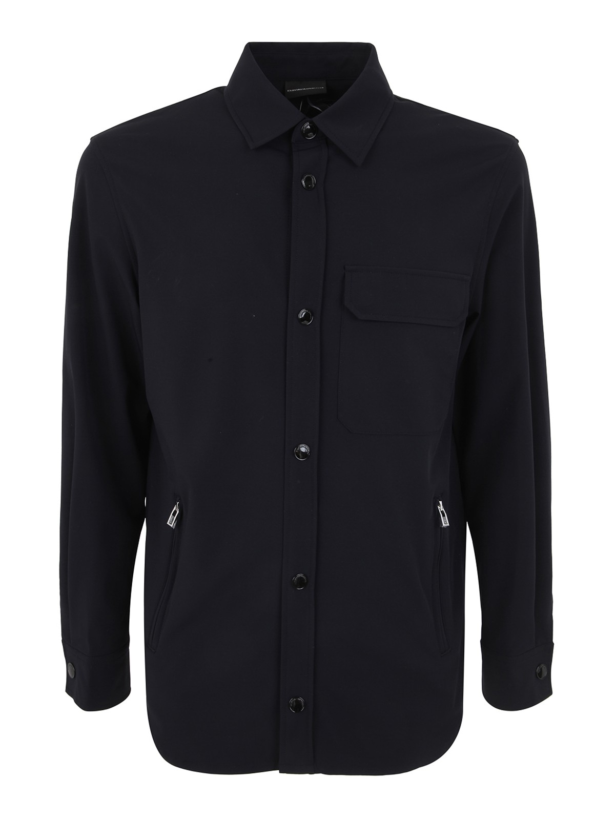 Emporio Armani Classic Shirt With Pocket In Blue