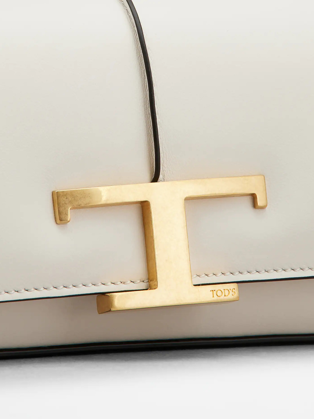 Shop Tod's Leather Flap Bag In White