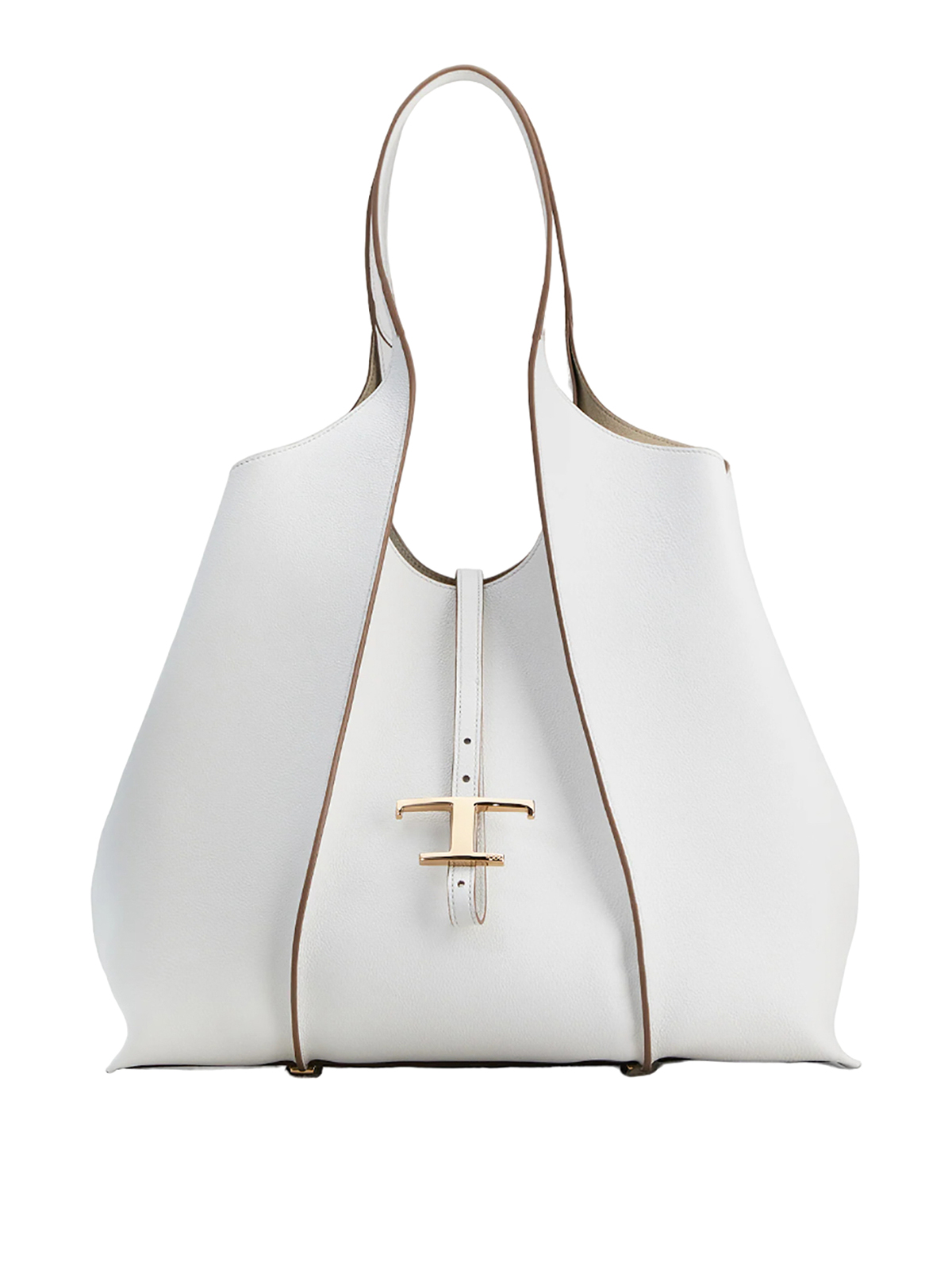 Tod's Leather Shopping Bag In White