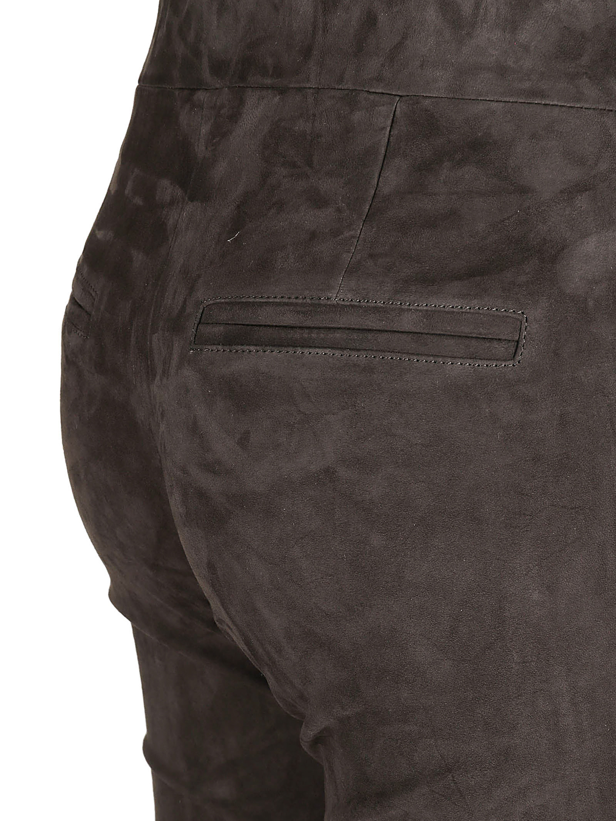 Arma straight-leg leather trousers - Grey