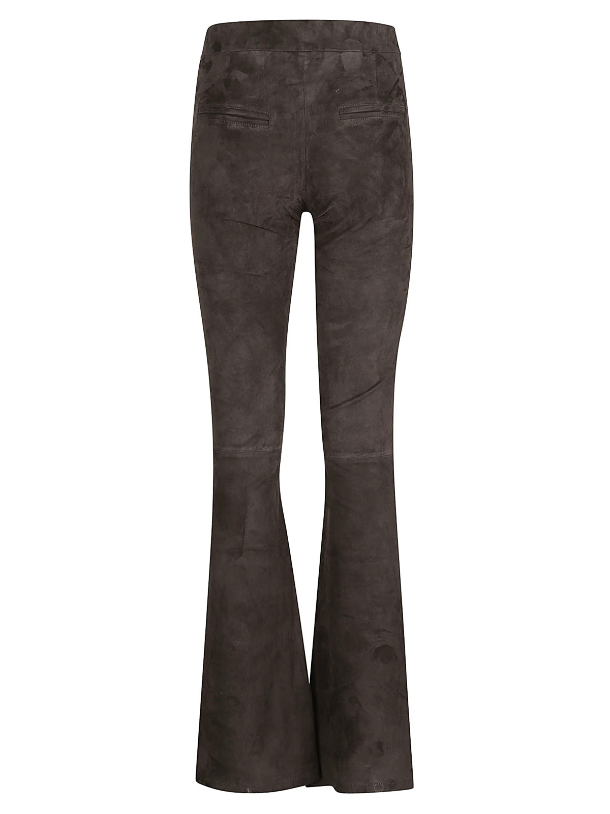 Shop Arma Leather Bootcut Pants In Grey