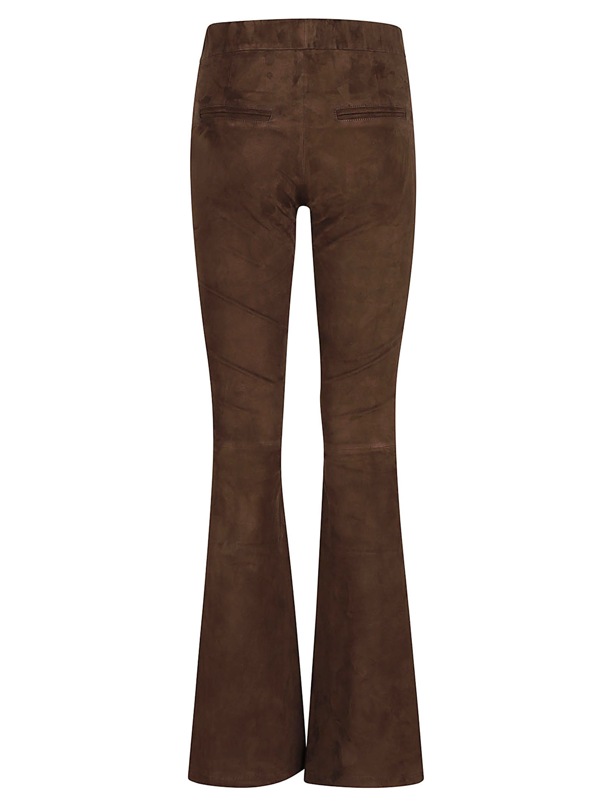 Shop Arma Leather Bootcut Pants In Marrón