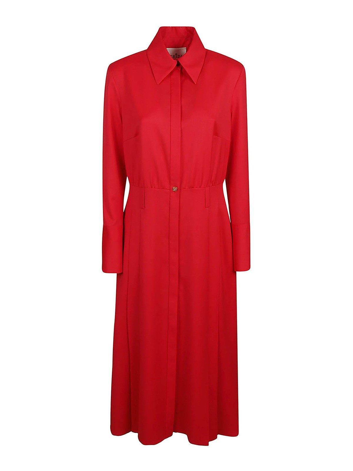 Cri.da Shirt Style Midi Dress In Red