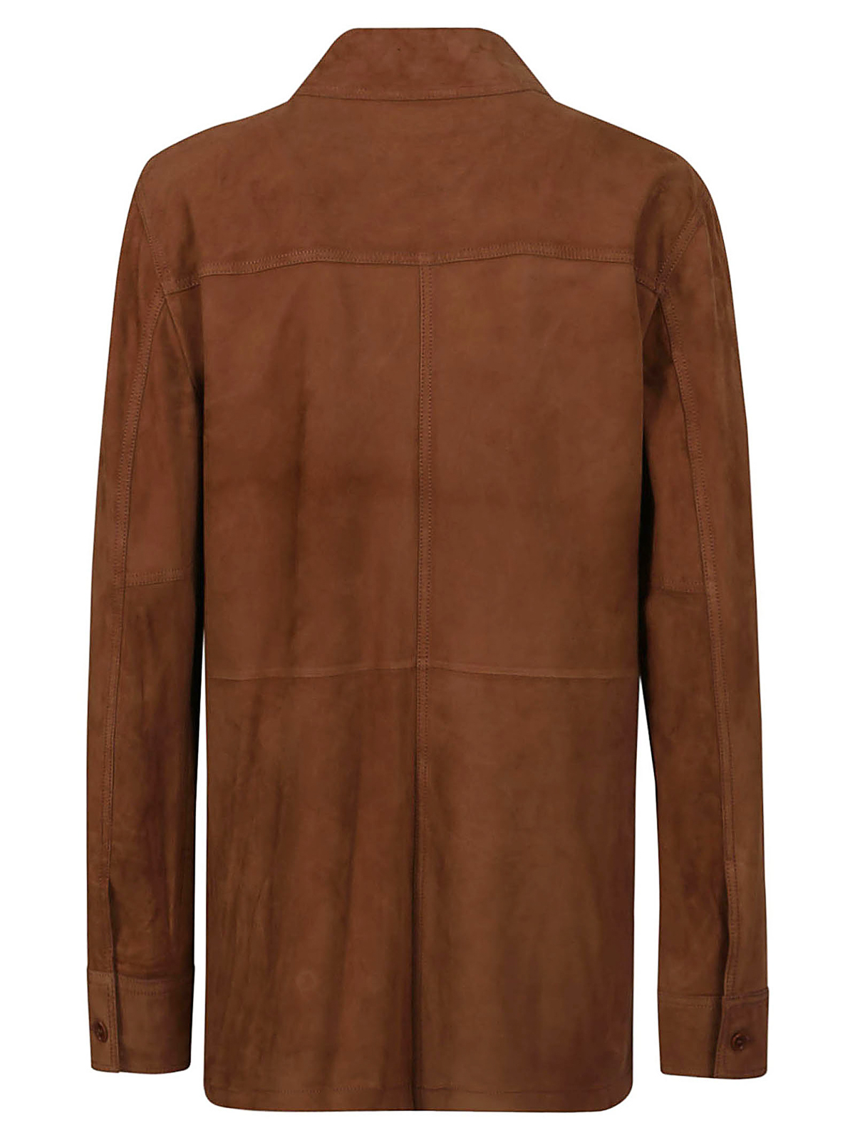 Shop Desa 1972 Shirt Style Leather Jacket In Brown
