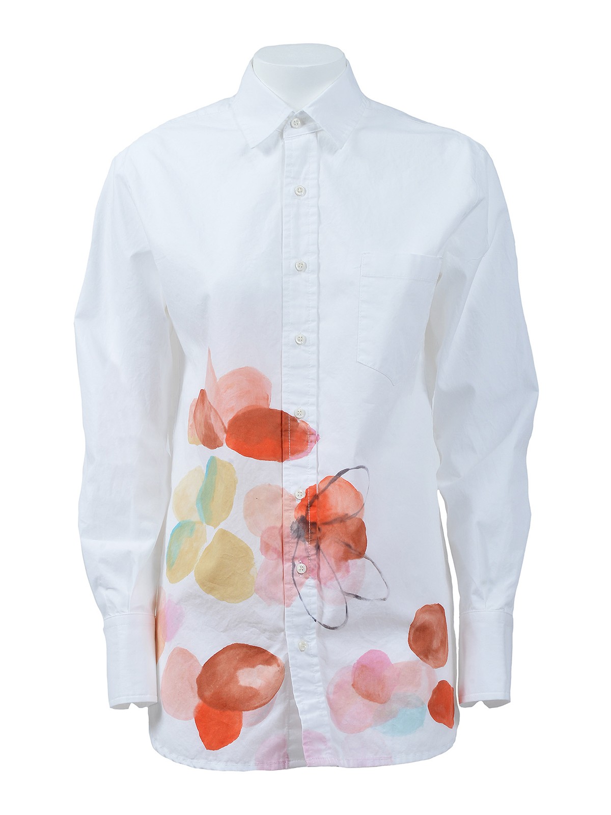 Eleven88 Hand-painted Cotton Shirt In Blanco
