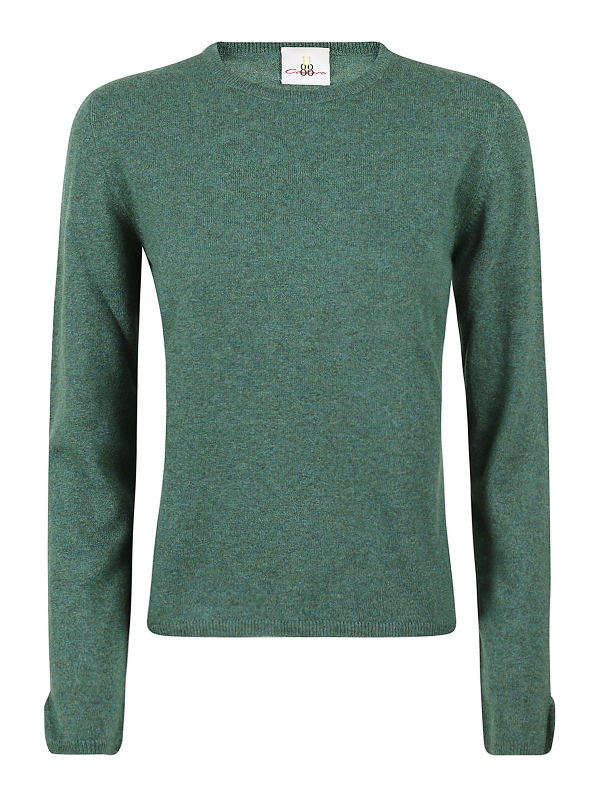 Eleven88 Round Neck Cashmere Sweater In Verde Claro