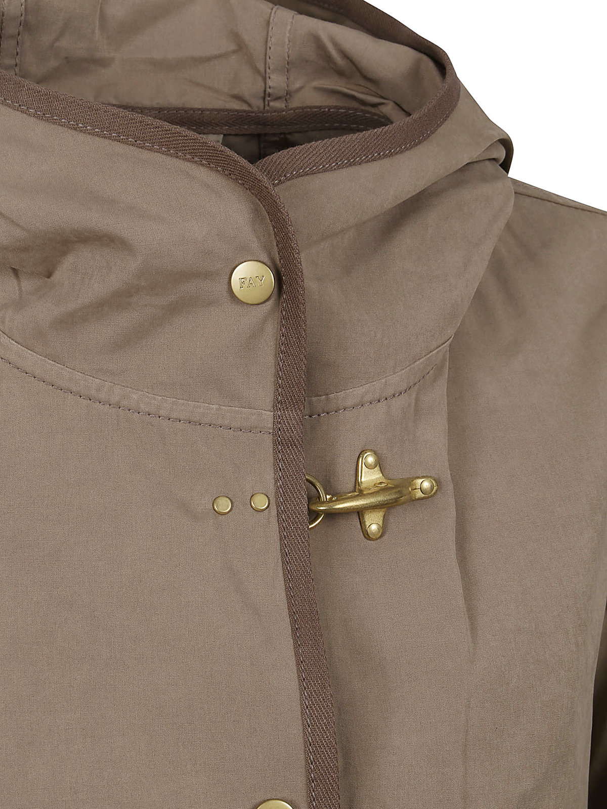 Shop Fay Short Parka Jacket In Taupe