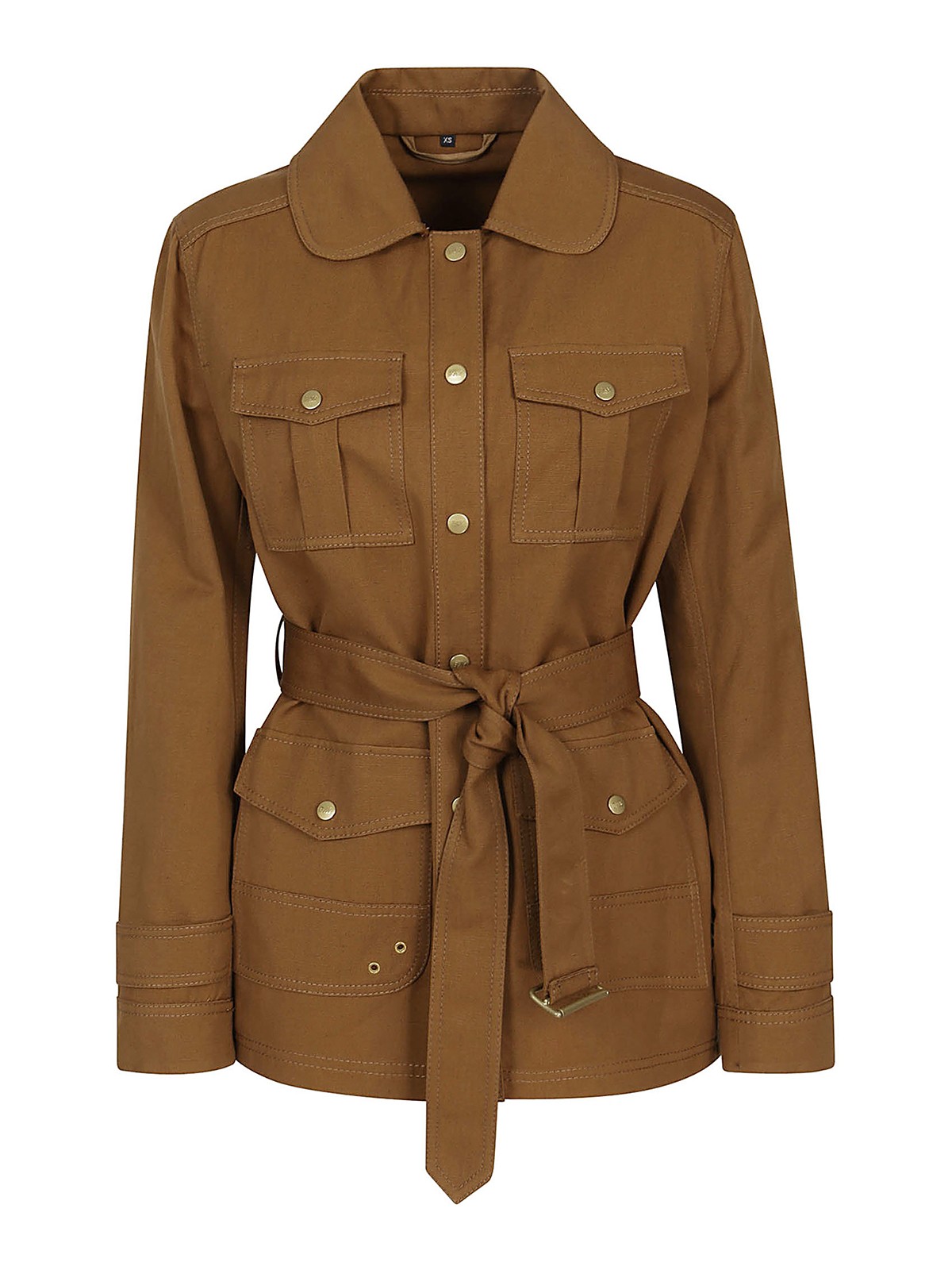 Fay Shirt Style Belted Coat In Marrón