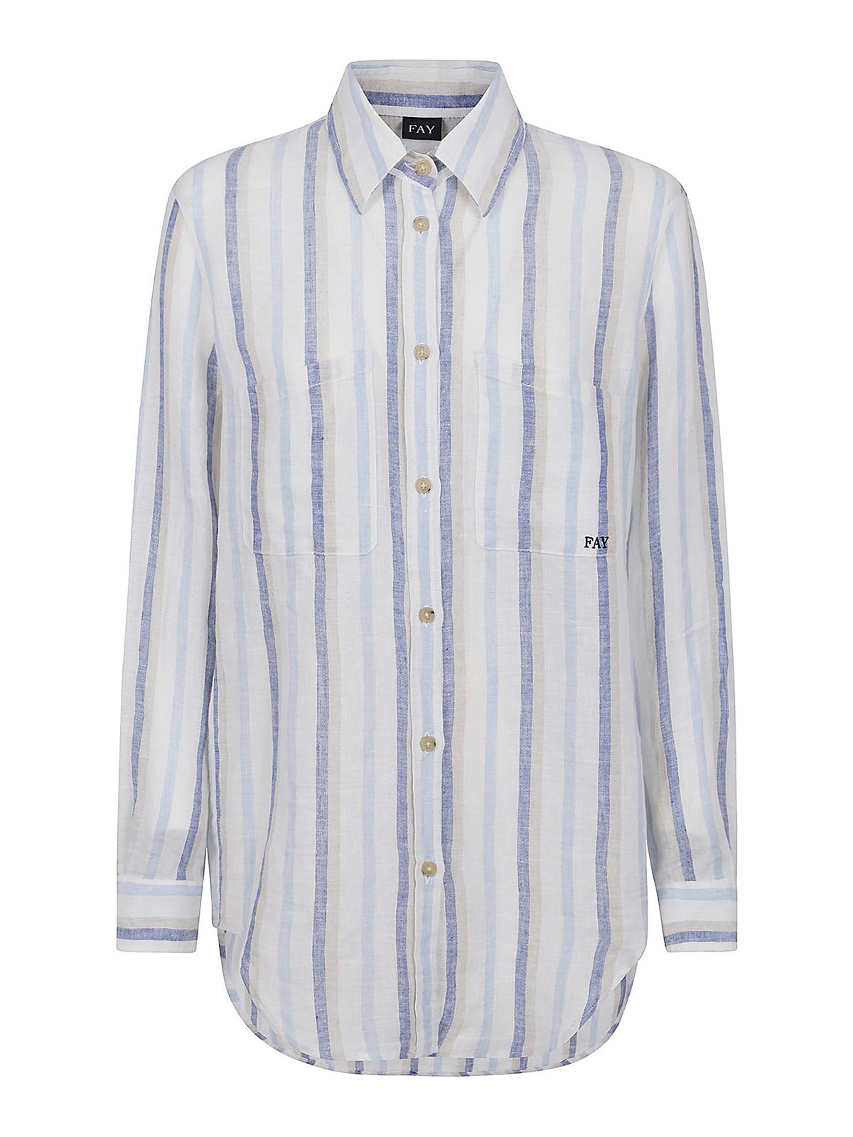 Shop Fay Cotton Shirt In Azul Claro
