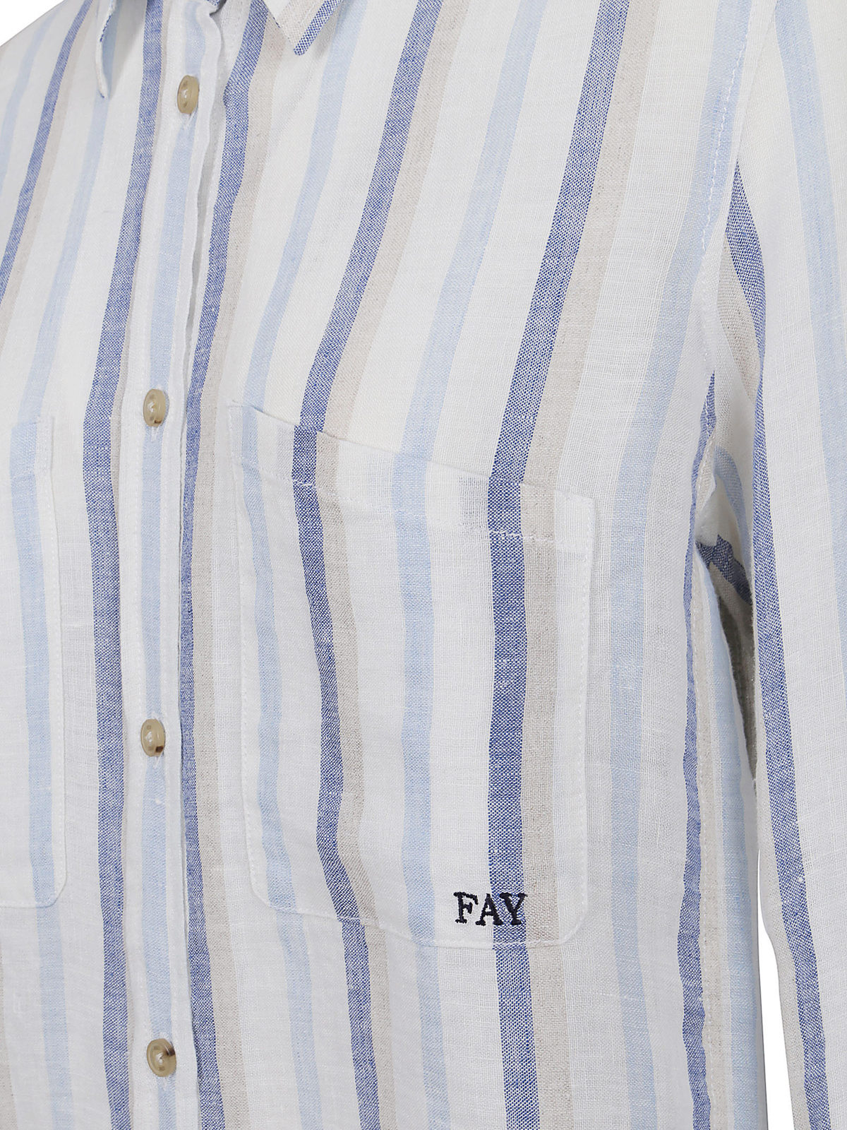 Shop Fay Cotton Shirt In Azul Claro