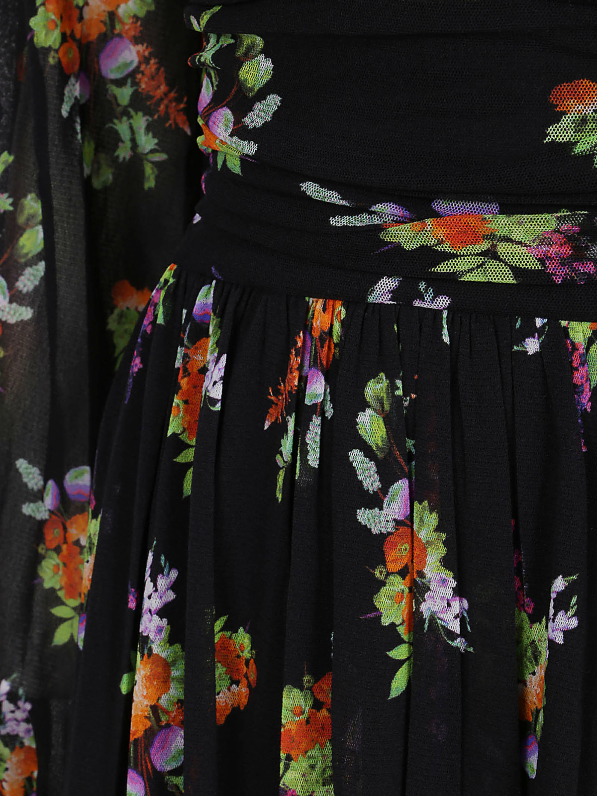Shop Fuzzi Flower Pattern Dress In Negro