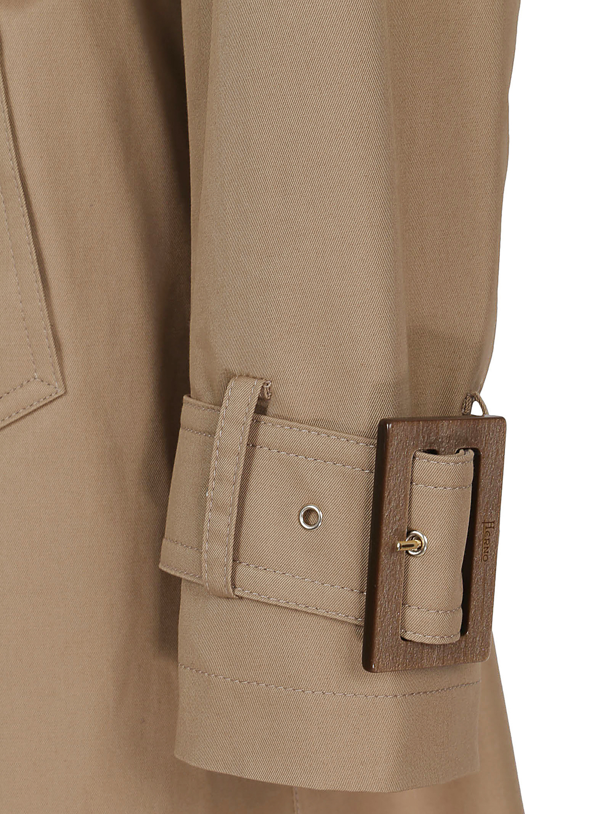 Shop Herno Double-breasted Cotton Trench Coat In Beis