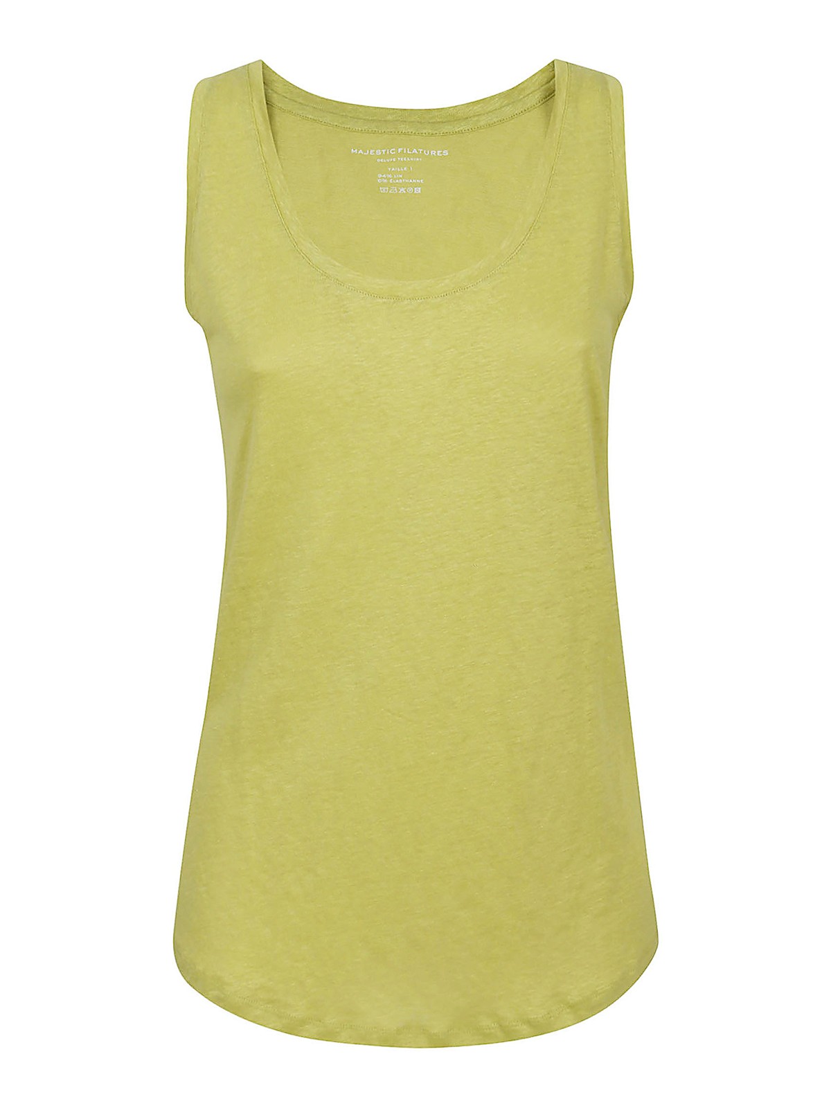 Majestic Linen Top In Yellow