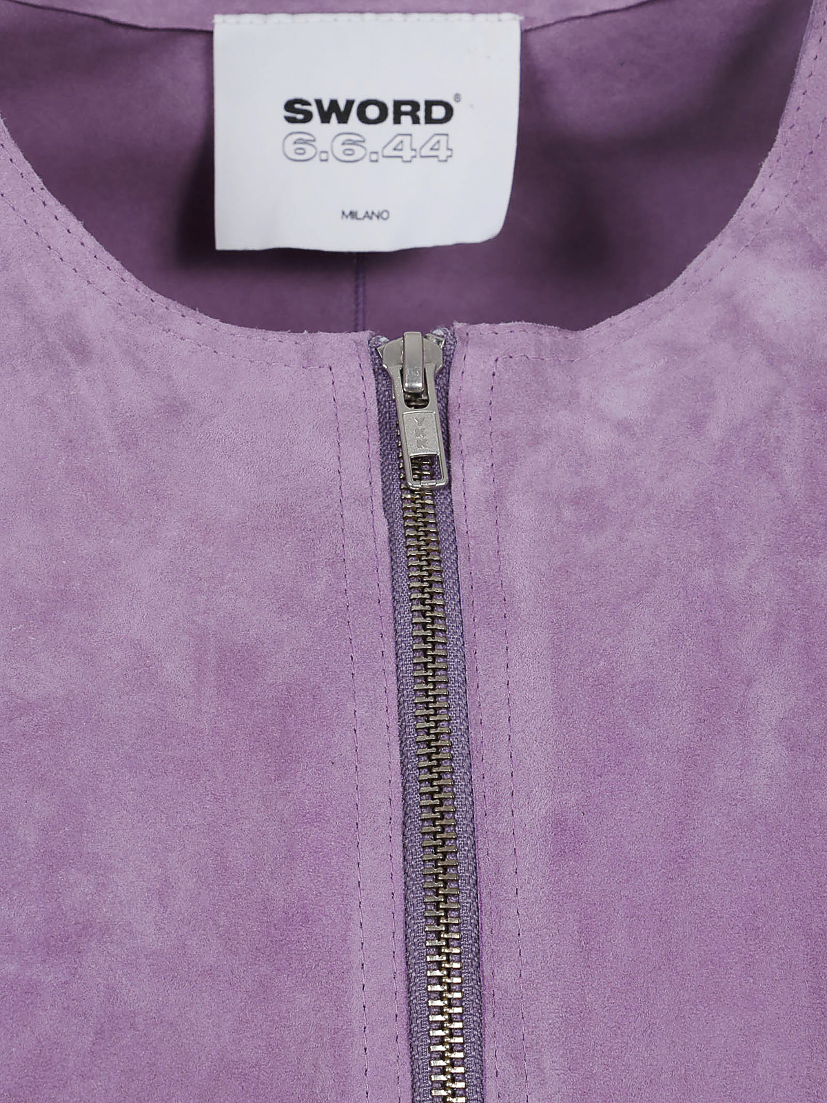 Shop Sword 6.6.44 Zip Suede Jacket In Light Purple