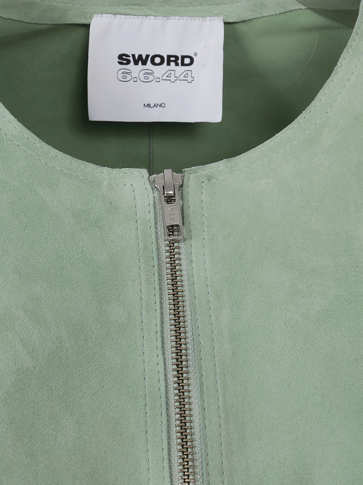 Shop Sword 6.6.44 Chaqueta De Cuero - Verde In Green