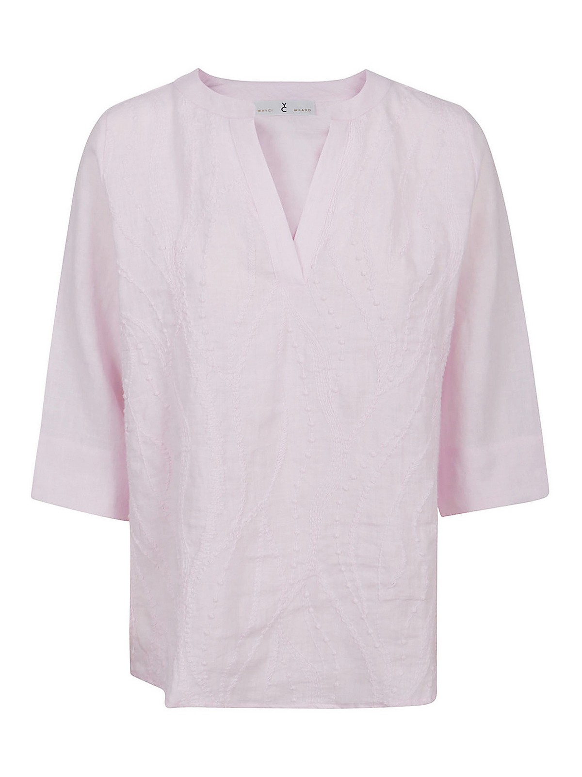 Whyci Linen Blouse In Pink