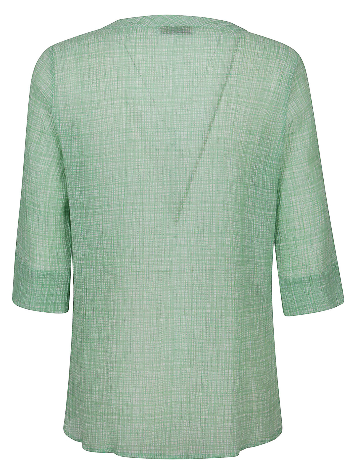 Shop Whyci Mandarin Collar Blouse In Green