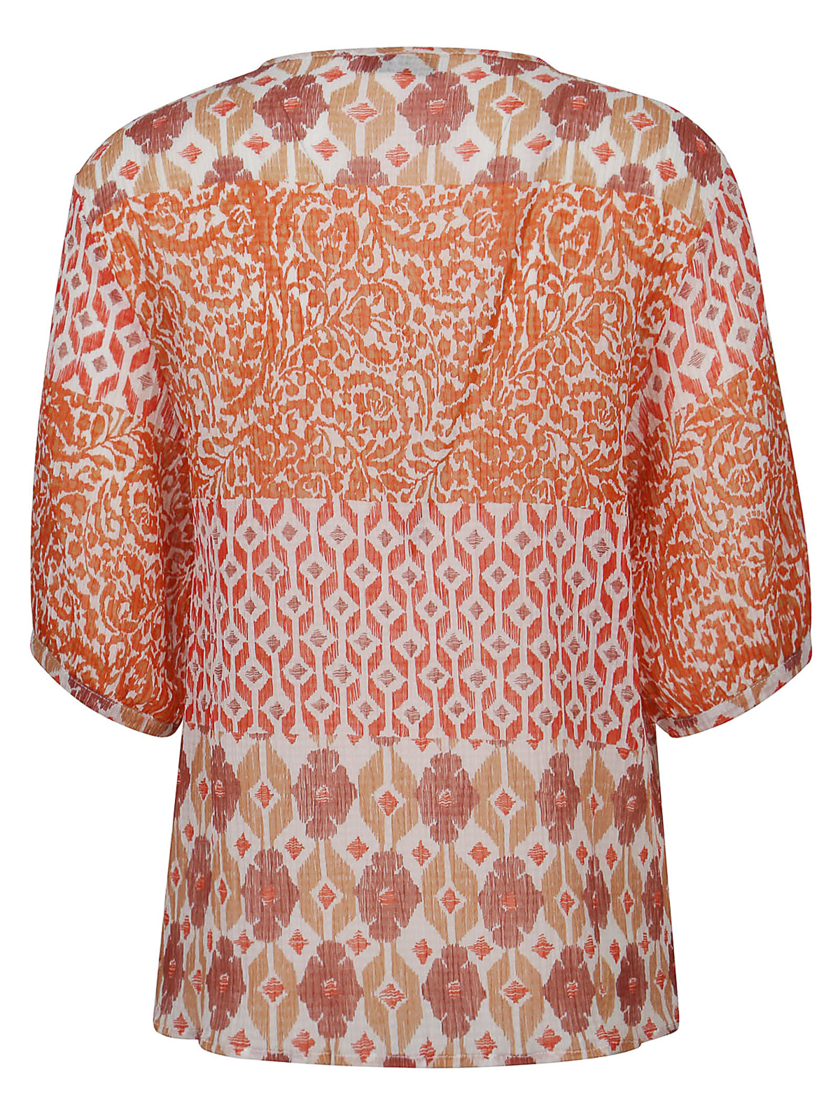 Shop Whyci Patterned Blouse In Brown