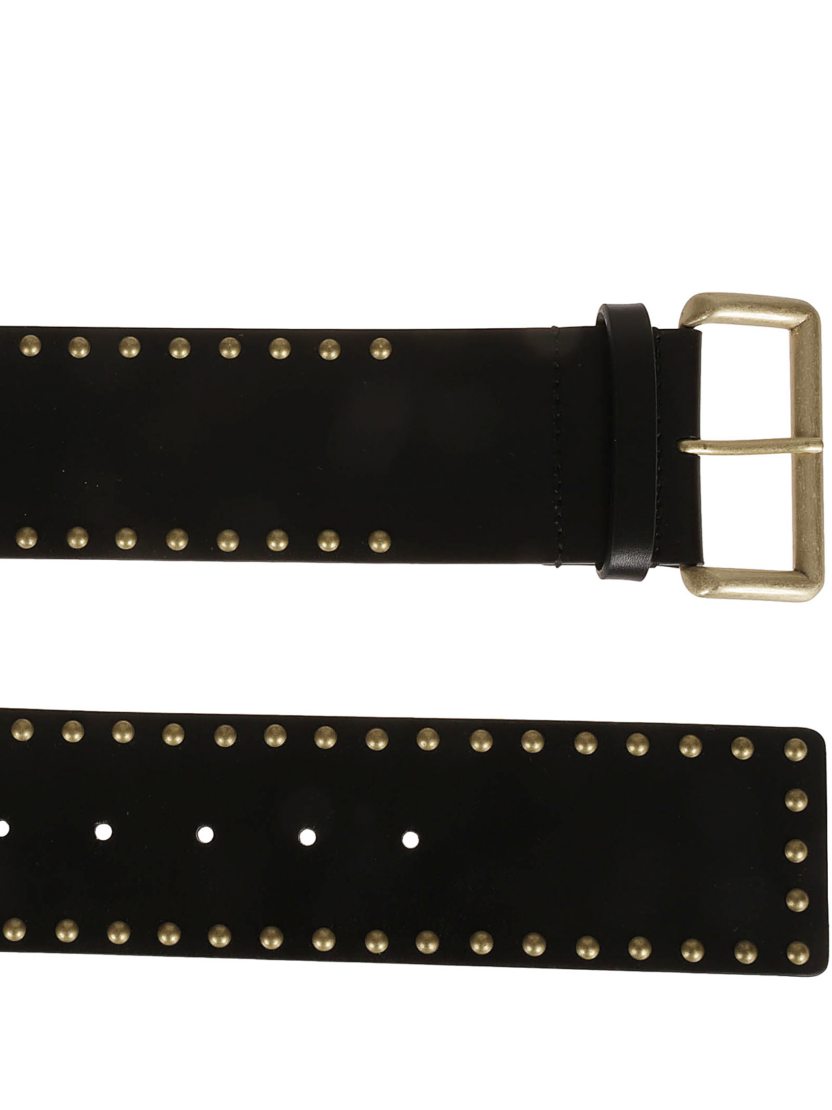 Shop Alessia Zamattio Studded Leather Belt In Black