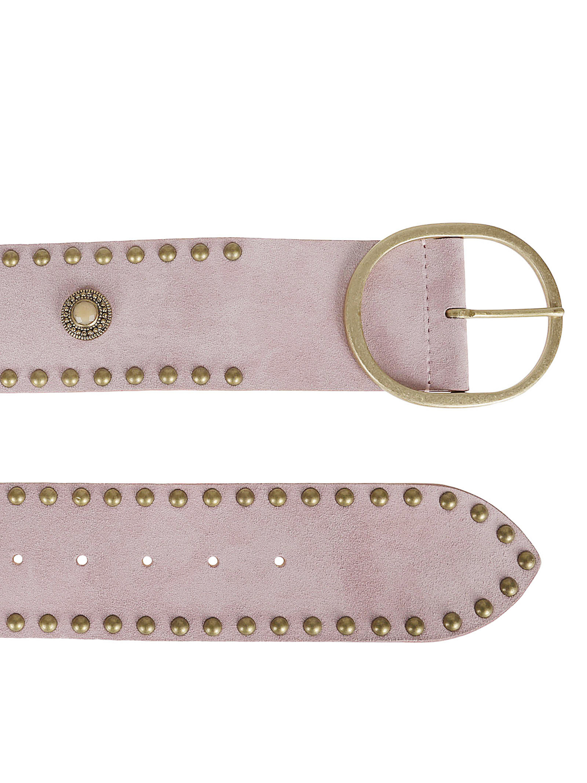 Shop Alessia Zamattio Studded Leather Belt In Rosado