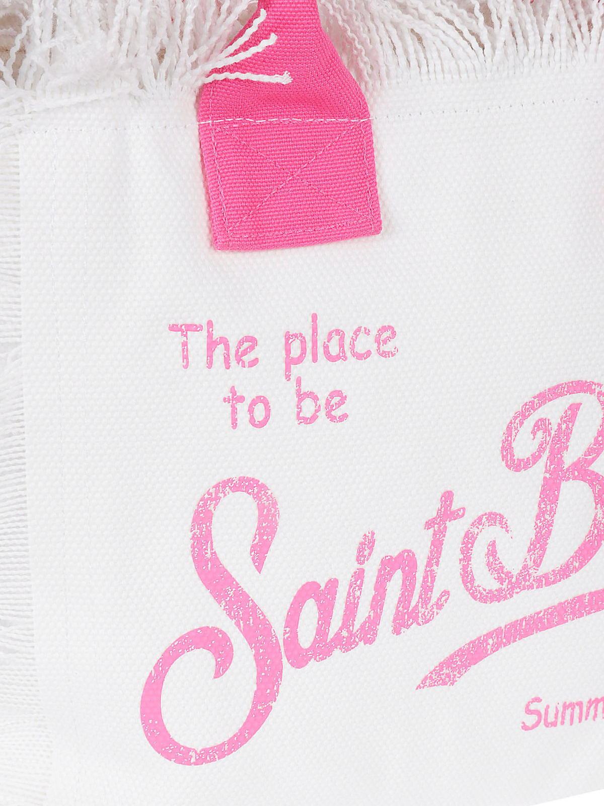 Mc2 Saint Barth - Pink And White Colette Bag With Navy Logos -  annameglio.com shop online