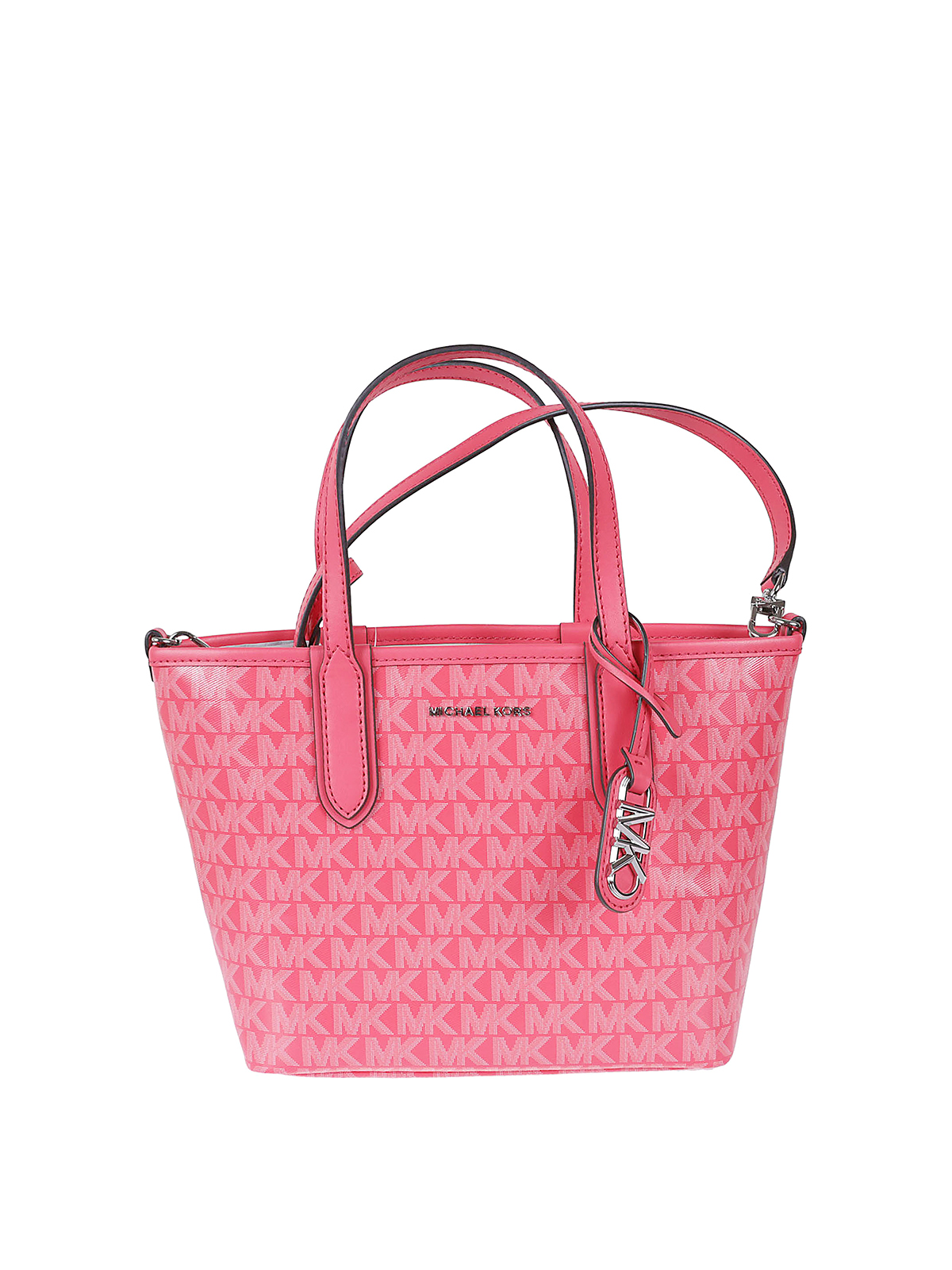 Michael Kors Canvas Bag With Logo In Pink