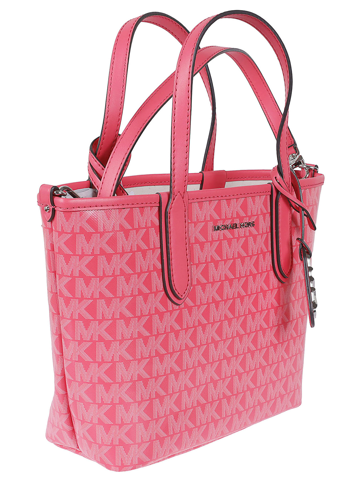 Shop Michael Kors Canvas Bag With Logo In Pink