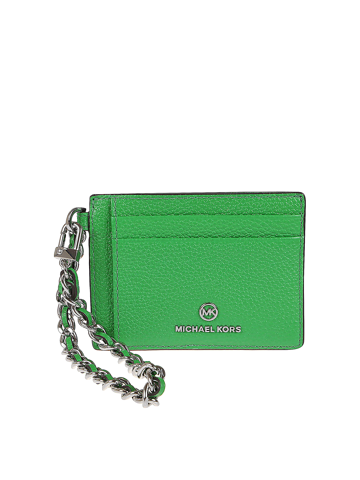 Michael Kors Grained Leather Wallet In Green