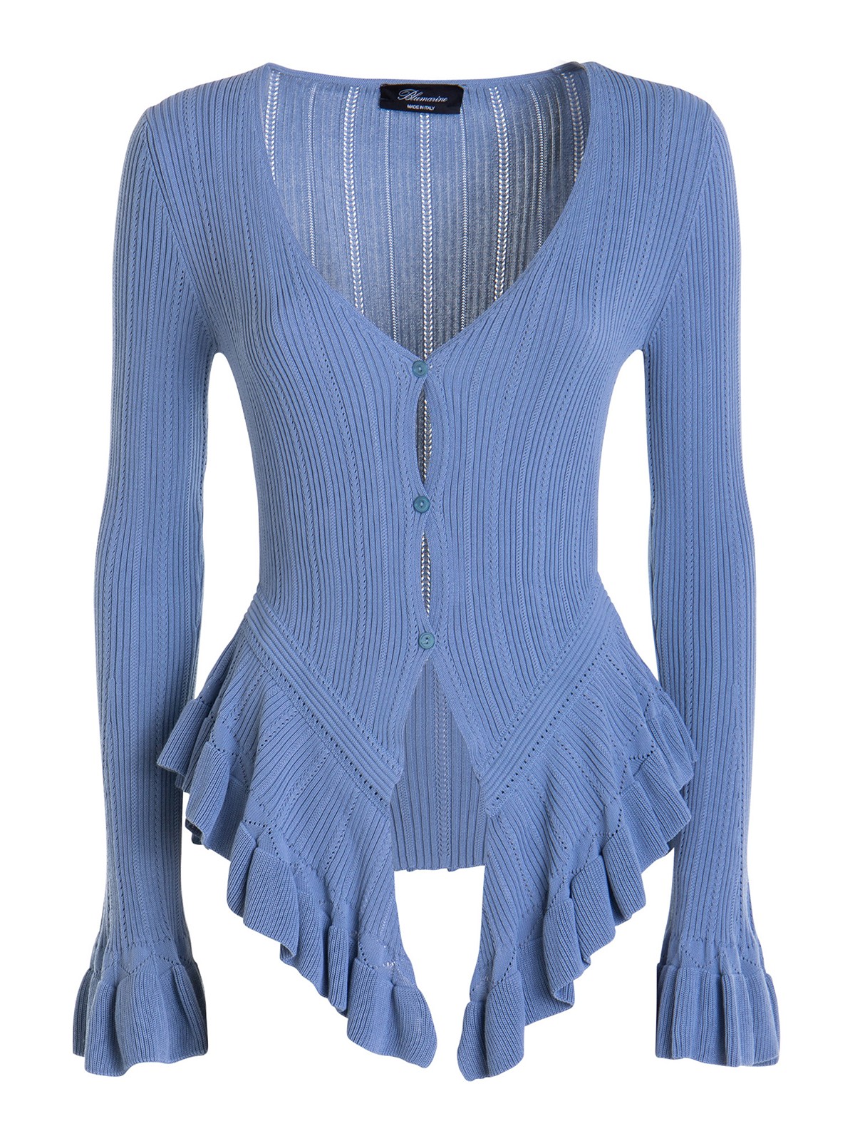 Blumarine Knitwear - V Necks In Azul Claro