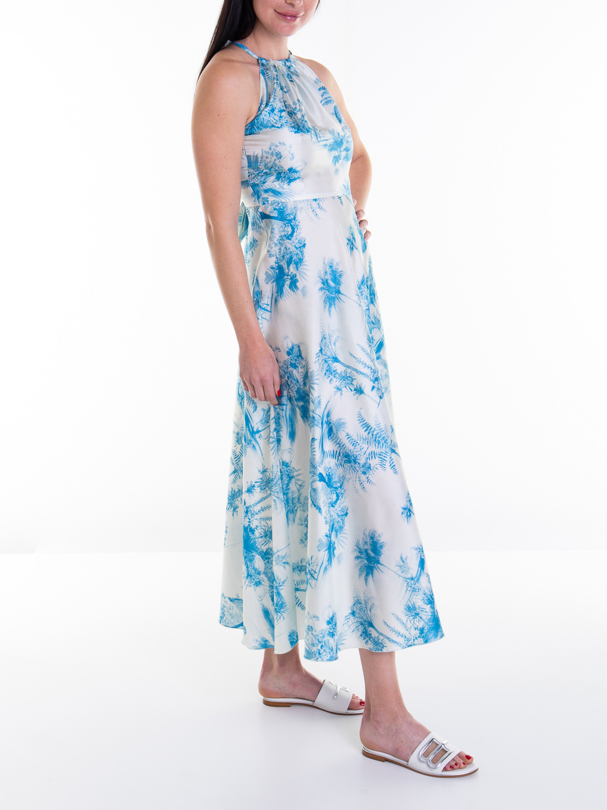 blue maternity sweater dress Blue & White Floral Maxi Dress - All Dresses