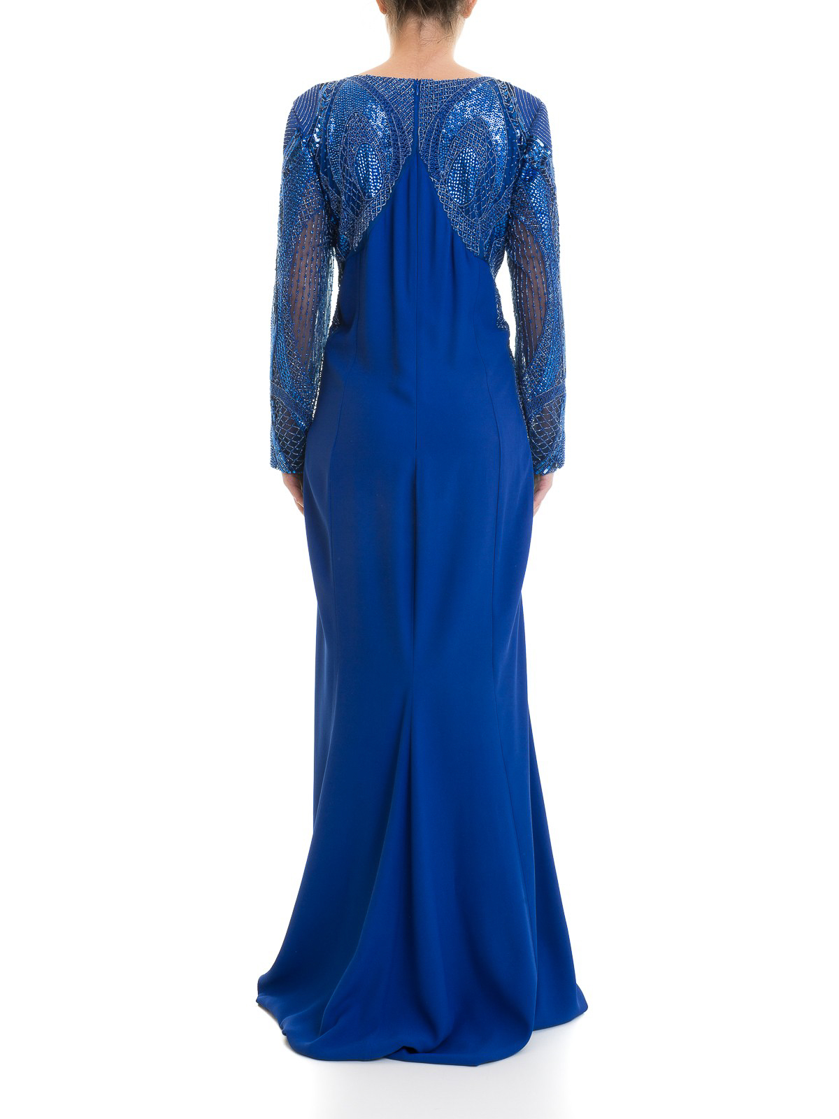 Shop Mario Dice Long Dress In Azul