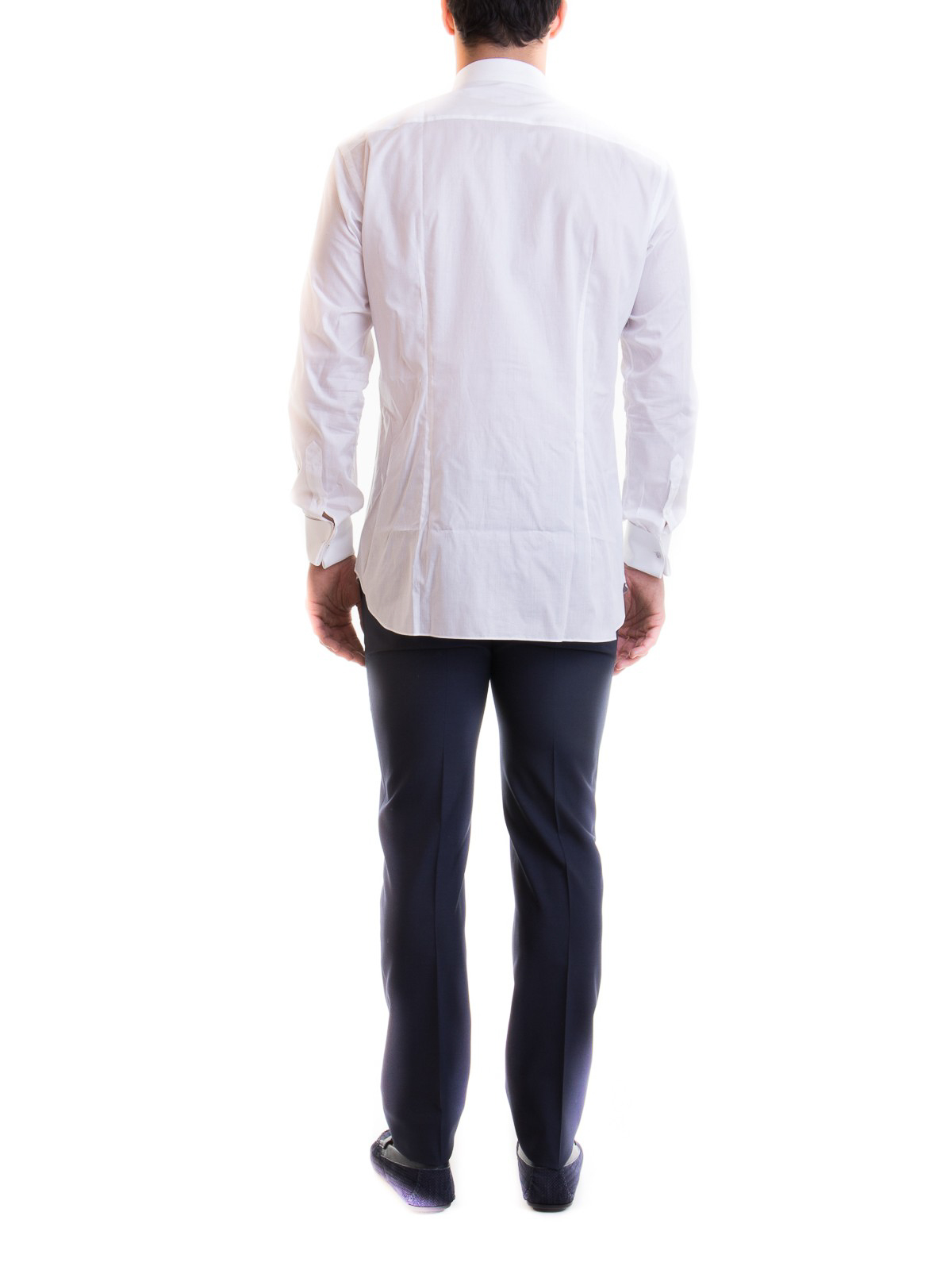 Shop Brioni Smoking Shirt In Blanco