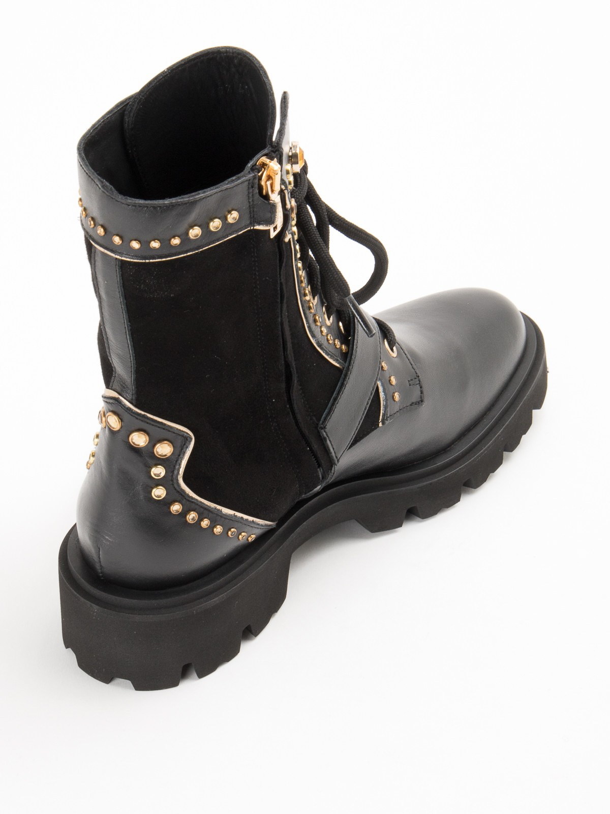 Shop Baldinini Studs Boots With Buckle Detail In Negro