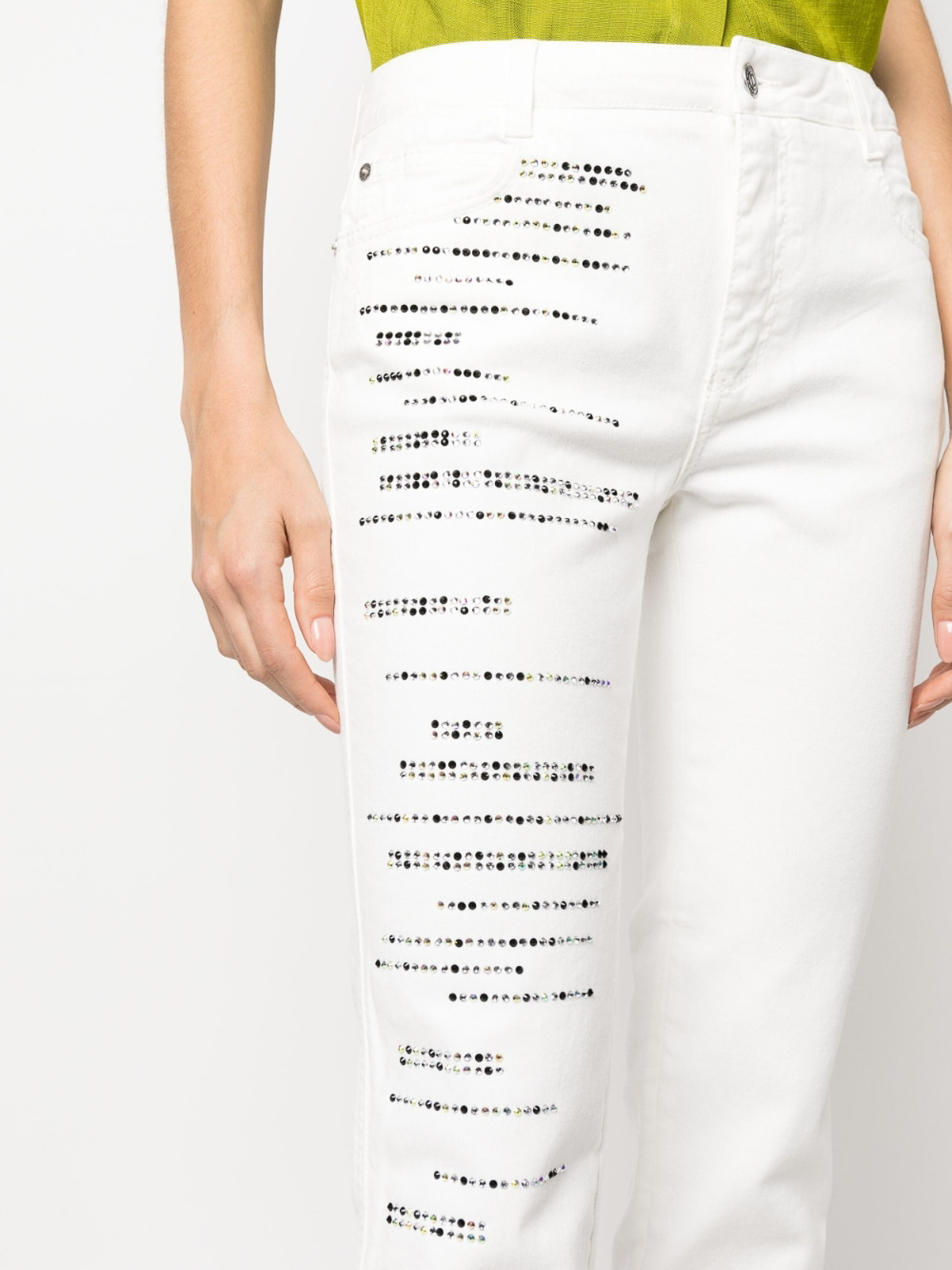 Ermanno Scervino Jeans with rhinestone - White