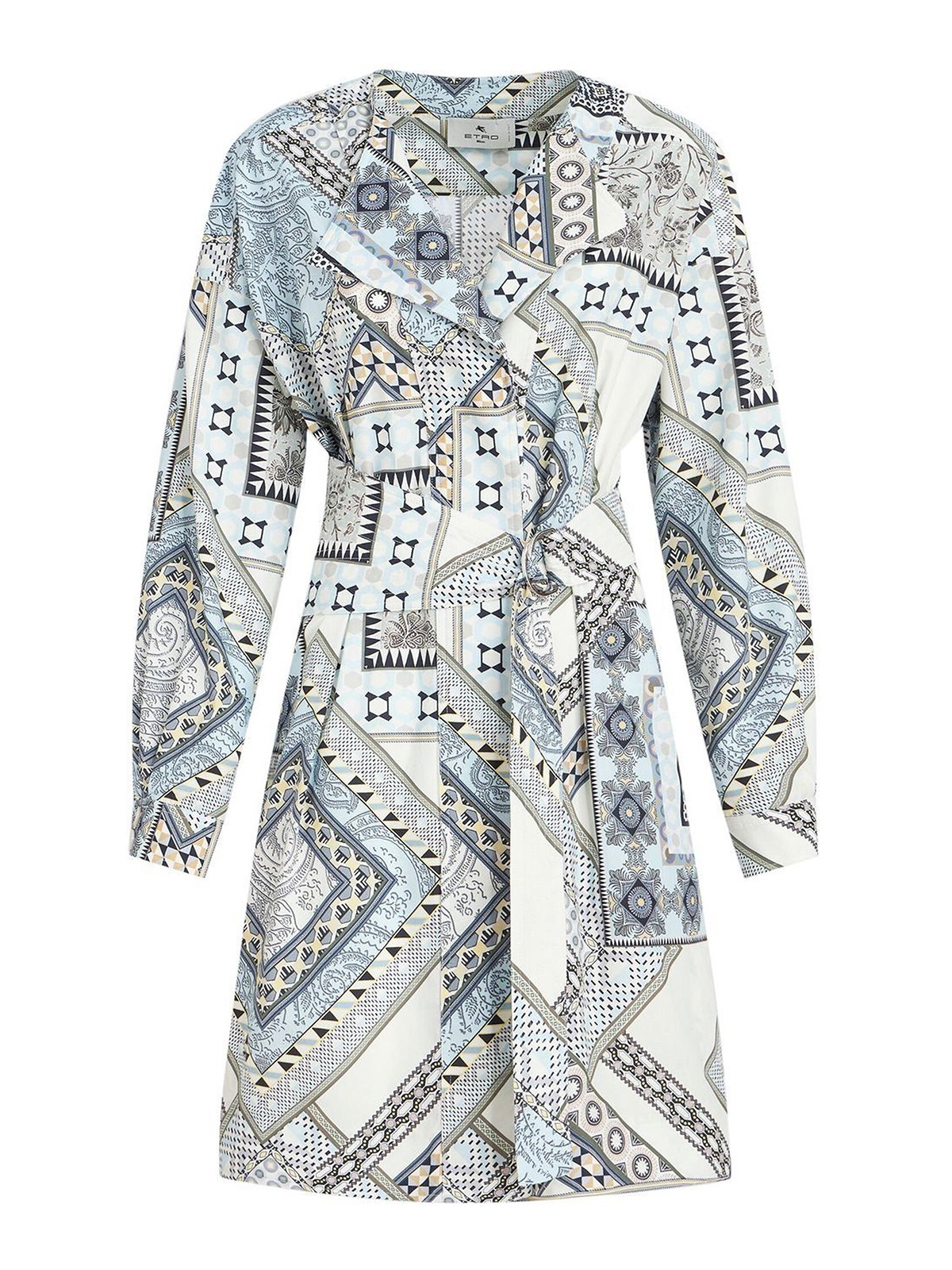 Etro Printed Midi Dress In Blanco